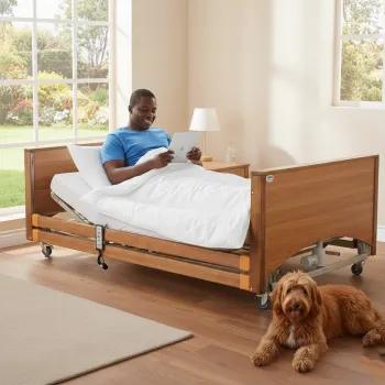 Alerta Lomond Bariatric Bed (Oak) with man