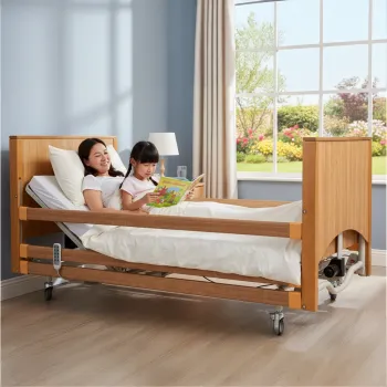 Alerta Lomond Floor Profiling Bed with daughter