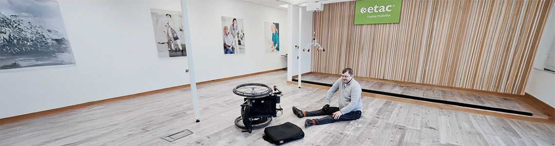 How to use a ceiling track hoist to get off the floor