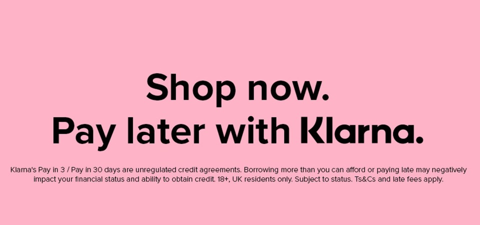 Pay later with Klarna - No Fees