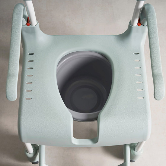 Etac Clean Wheeled Shower Commode aperture