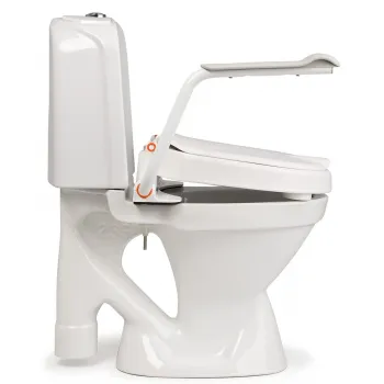Etac Hi-Loo Toilet Seat with Arm Supports - Angled