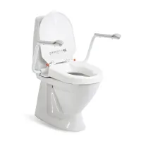 Etac Hi-Loo Toilet Seat with Support Arms fitted