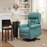 dallux nevis healthcare chair with lady standing
