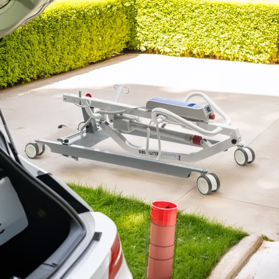 Drive Samsoft 180 hoist With Electric Legs foded into car