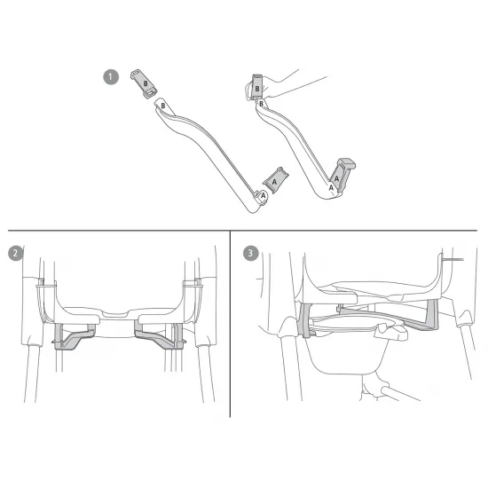 Attachment for low mounting of pan/bucket for Etac Clean Attachment for low mounting of pan/bucket for Etac Clean