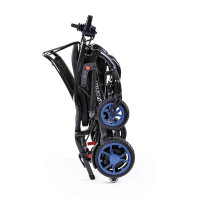 Quickie Q50R Carbon Folding Powered Wheelchair Folded Vertical2