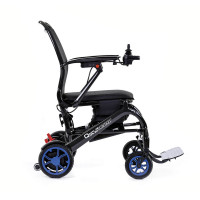 Quickie Q50R Carbon Folding Powered Wheelchair from the Side