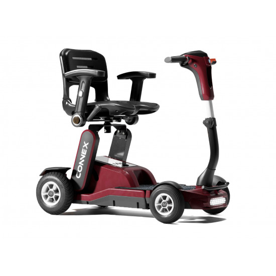 Motion Connex Folding Mobility Scooter - bergundy