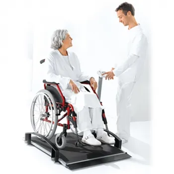 seca-665-emr-validated-medical-wheelchair-scale-for-weighing-of-patients-worker-holding-device