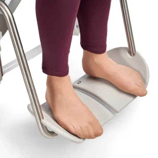 swift mobil-2 commode chair for assisted personal care seat - ergonomic footrest