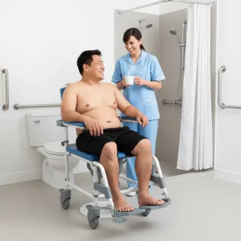 Heavy Duty Shower Commode in bathroom