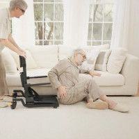 Occupational therapist testing the AX35 Pro from floor lift Occupational therapist testing the AX35 Pro from floor lift