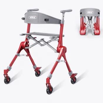 VOCIC Z35 PackGo Folding Rollator for Compact Travel - sitting patient