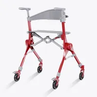 VOCIC Z35 PackGo Folding Rollator for Compact Travel - red colour back