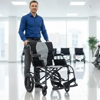 Apollo Lightweight Folding Wheelchair in the park