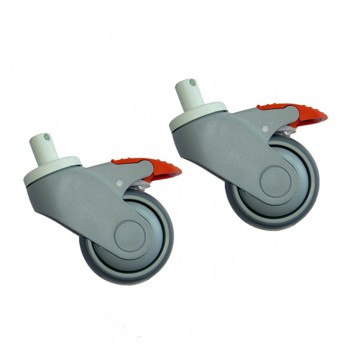 75 mm Lockable Grey Castors (Pair)