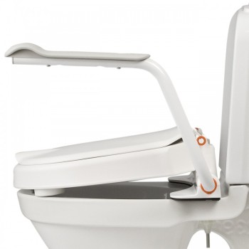 Etac Hi-Loo Toilet Seat with Arm Supports - Angled
