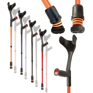 Flexyfoot Premium Cork Handle Folding Walking Stick - Orange