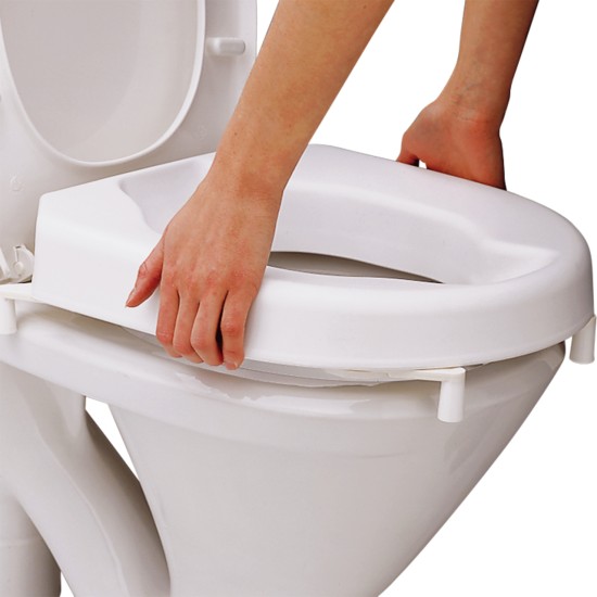 Etac Hi-Loo Toilet Seat with Brackets and Lid - 6 cm 
