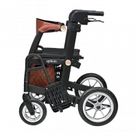 2-in-1 Rollator Walker & Transport Wheelchair with Seat & Backrest