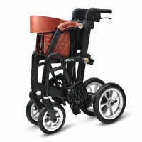 2-in-1 Rollator Walker & Transport Wheelchair with Seat & Backrest