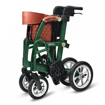 2-in-1 Rollator Walker & Transport Wheelchair with Seat & Backrest