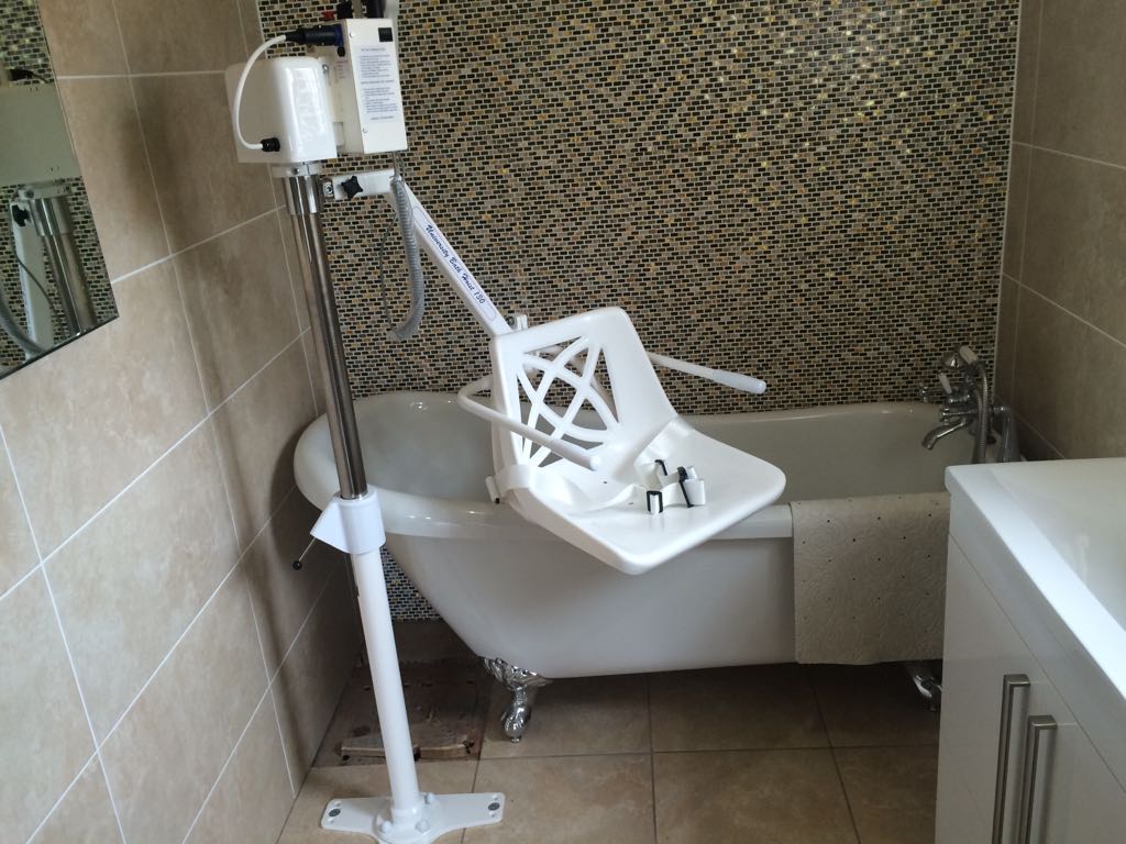 Bath lift installed in a private home, where LOLER inspections are recommended but not legally required