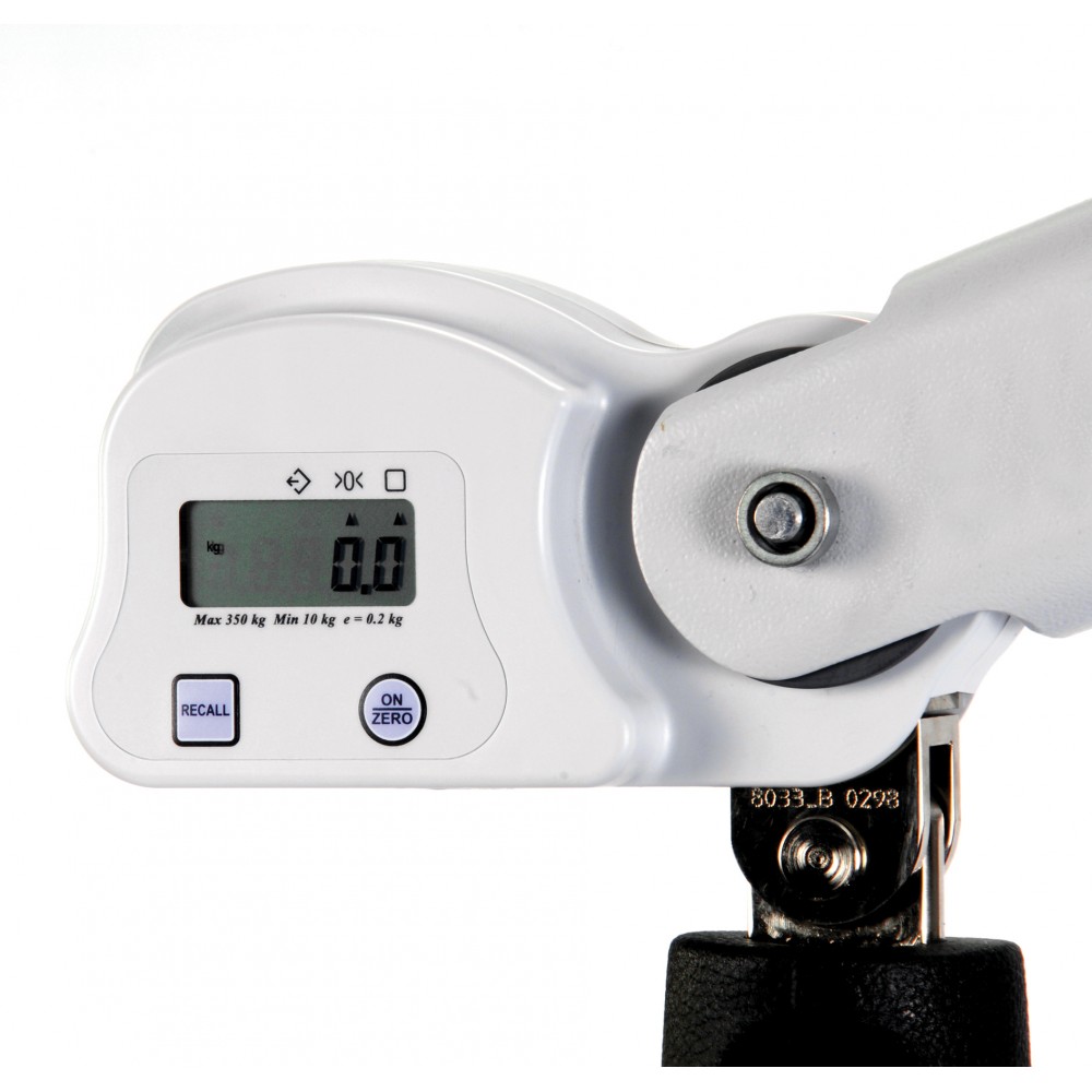 Digital scale for weighing patients placed in a sling suspended from a  ceiling lift or mobile lifter