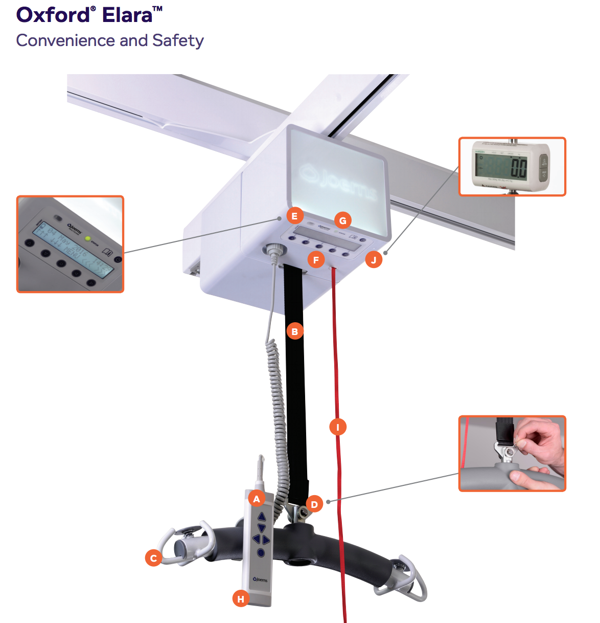 Oxford Elara Ceiling Hoist for Voyager Track - 2-Way